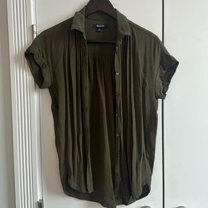 Madewell Central Drapey shirt KALE size XXS